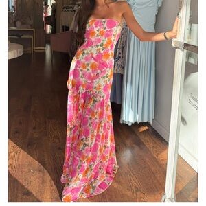 Floral Strapless Maxi Dress